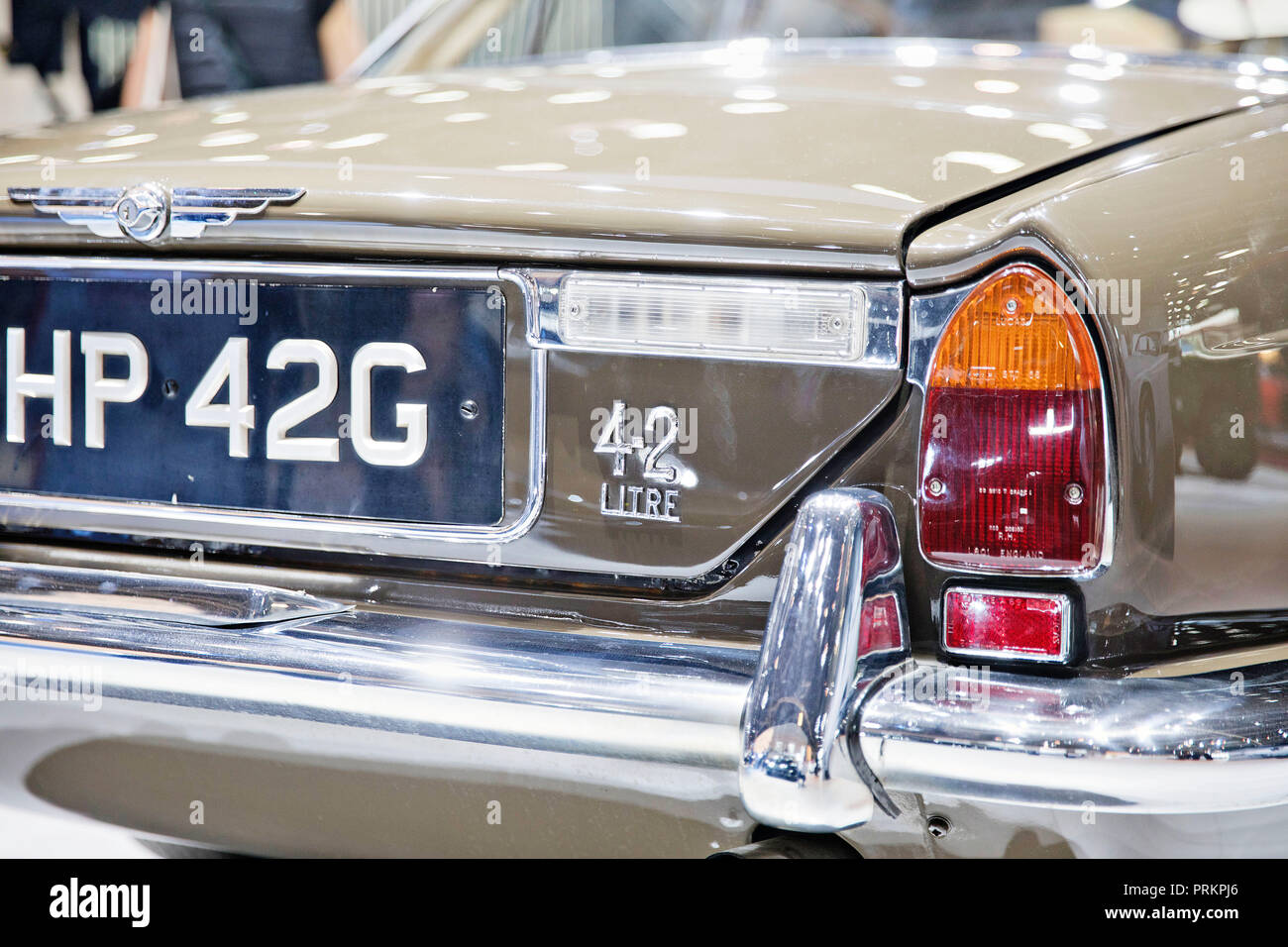 Oldsmobile Jaguar with 4.2litre engine was displayed during the first press day of the International Motor Show in Paris, on Tuesday, October 2nd, 201 Stock Photo