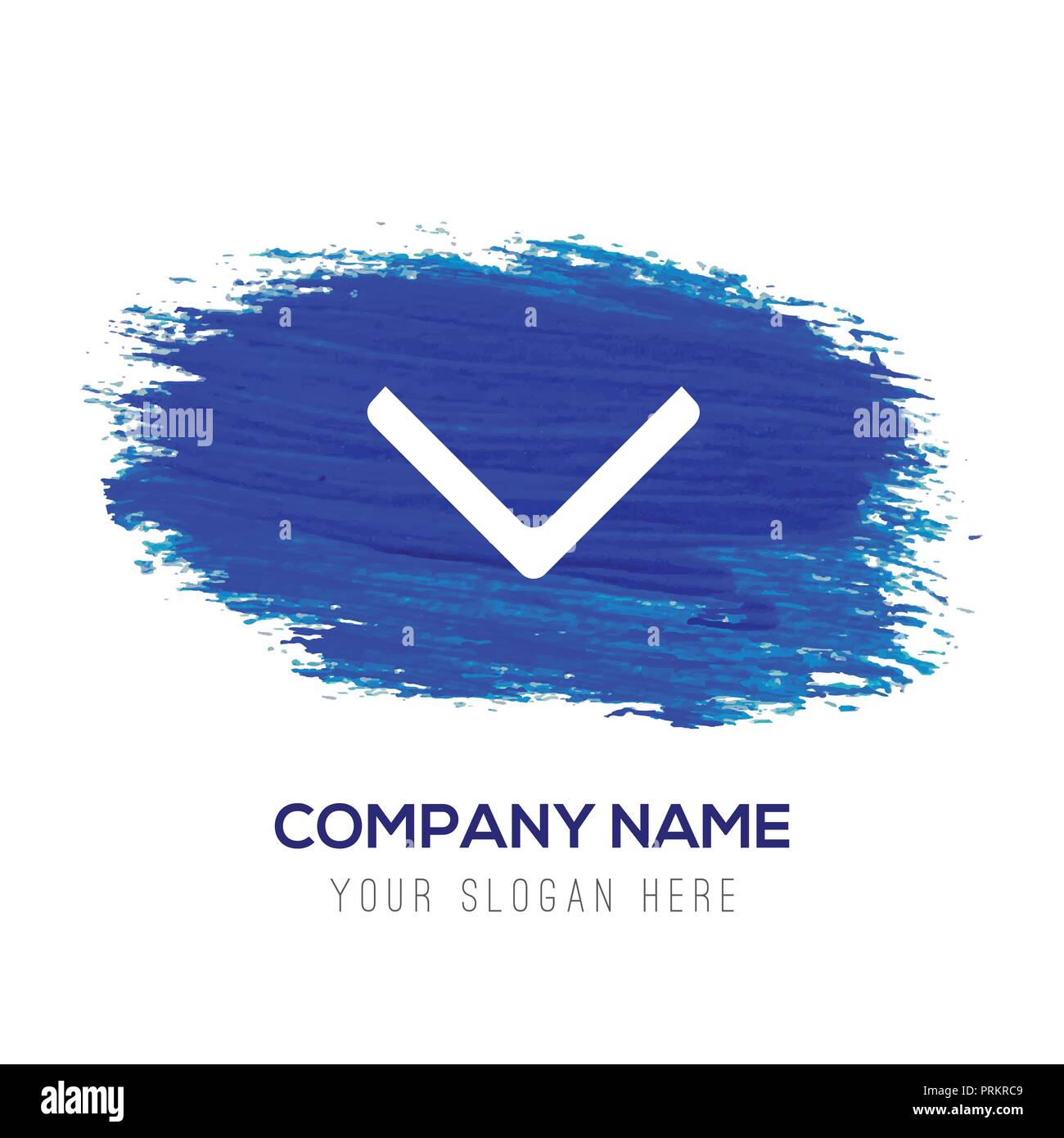 Down Arrow Icon - Blue watercolor background Stock Vector Image & Art ...