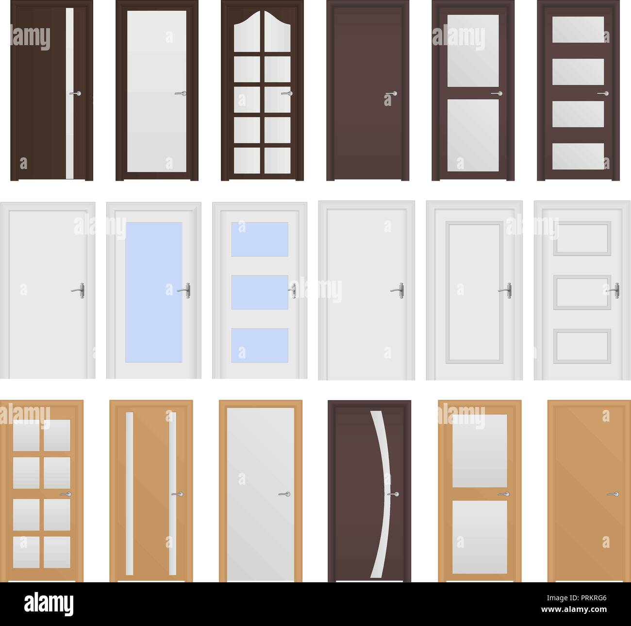 Interior Doors Collection Of Designs Stock Vector Art