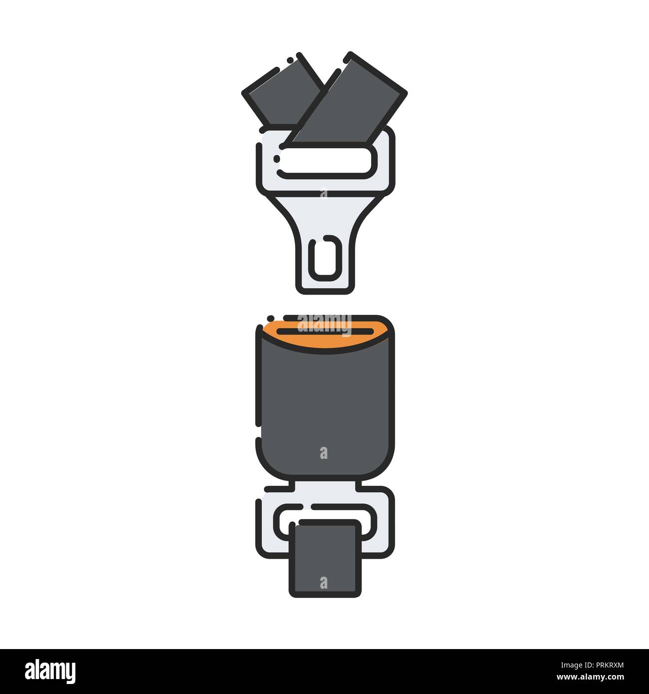 Car seatbelt. Flat abstract icon. Vector illustration. Stock Vector