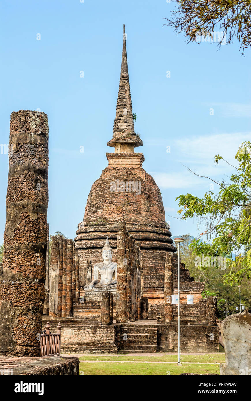 Wat Sa Si at the Sukhothai Historical Park in Thailand Stock Photo