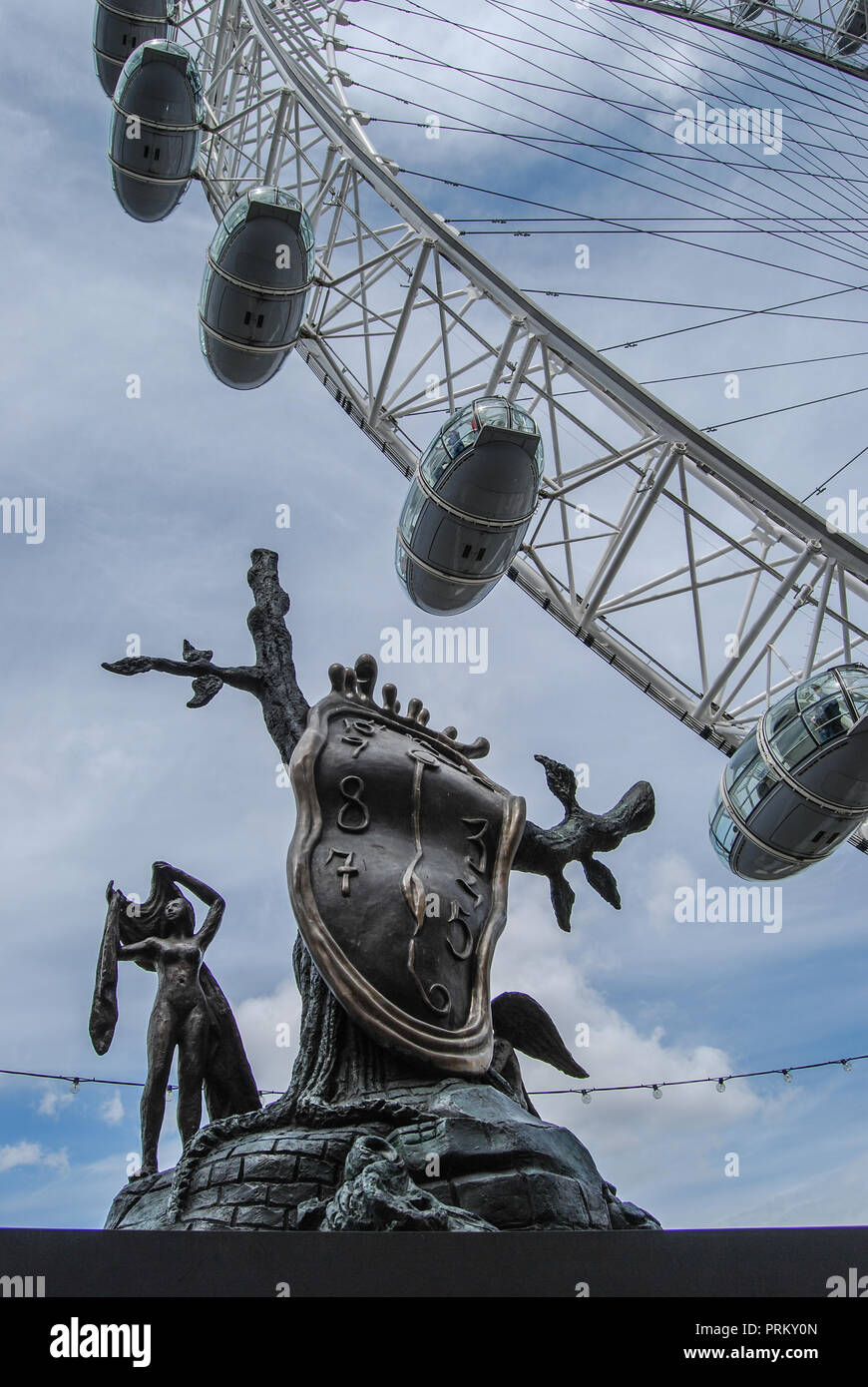 Dali sculpture melting clock london hires stock photography and images