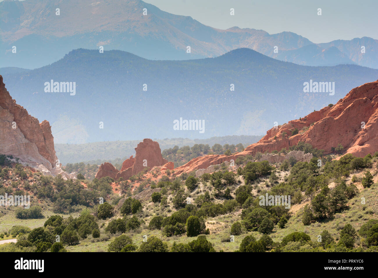 Garden Of The Gods Mountain Landscape In Colorado Stock Photo
