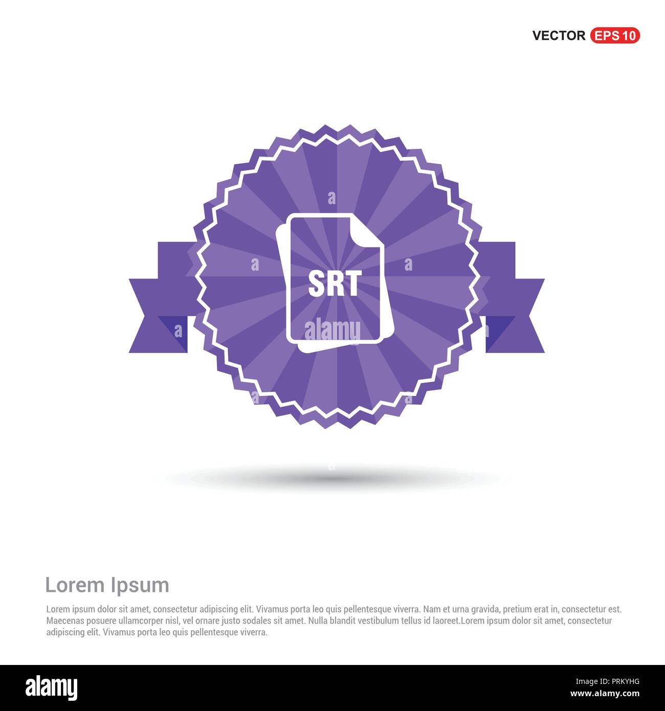 File Format Icon Purple Ribbon Banner Stock Vector Art