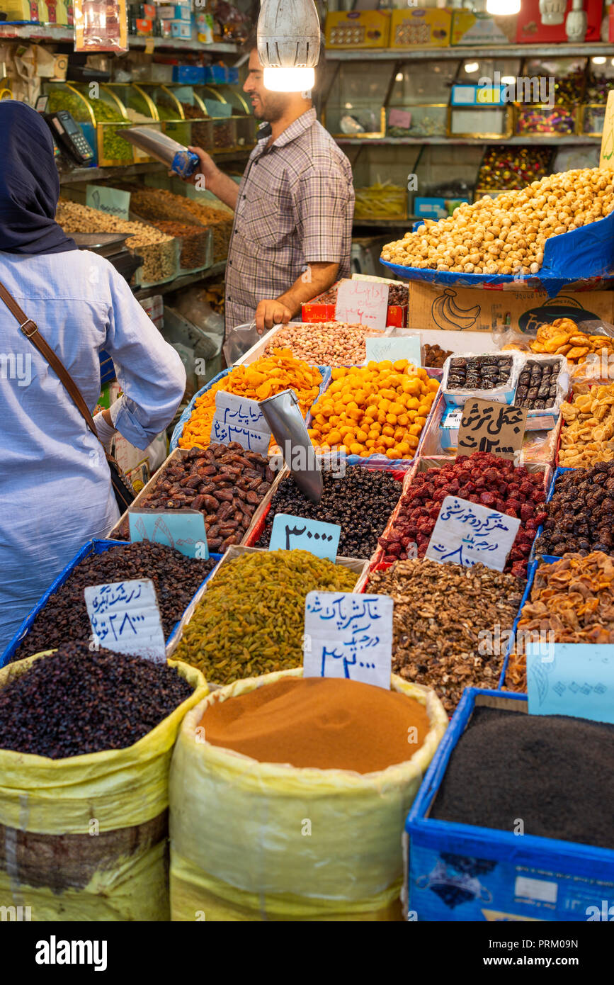 Grand Bazaar in Iran - a place of trade, smell of spices, hundreds of products Stock Photo