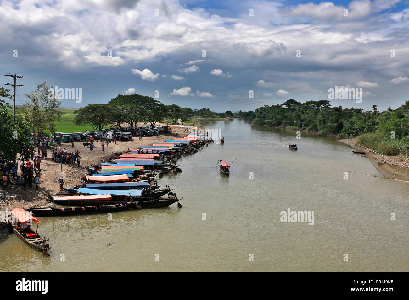 Sylhet, Bangladesh - September 22, 2018: Piyain River a trans-boundary river of India and Bangladesh. It is a tributary of the Surma River, which is o Stock Photo