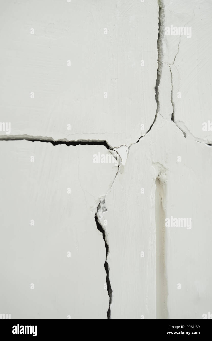 Home problem, building problem wall cracked need to repair Stock Photo