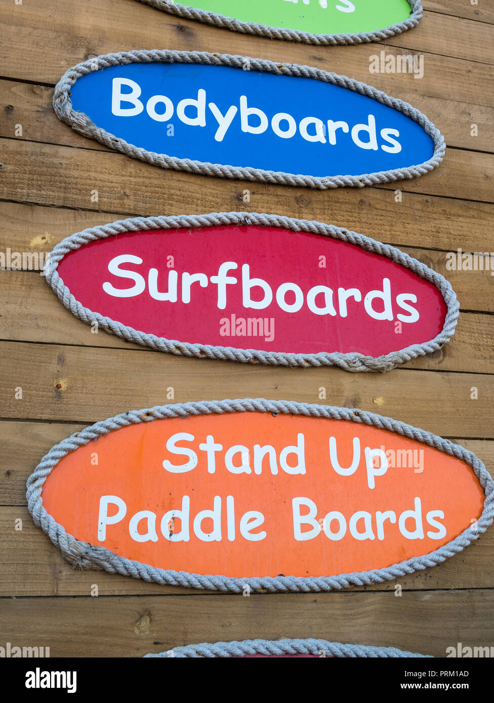 Reflecting the world of surfing, and surfing activities / lifestyle at Newquay, Cornwall. Home of Boardmasters. Stock Photo