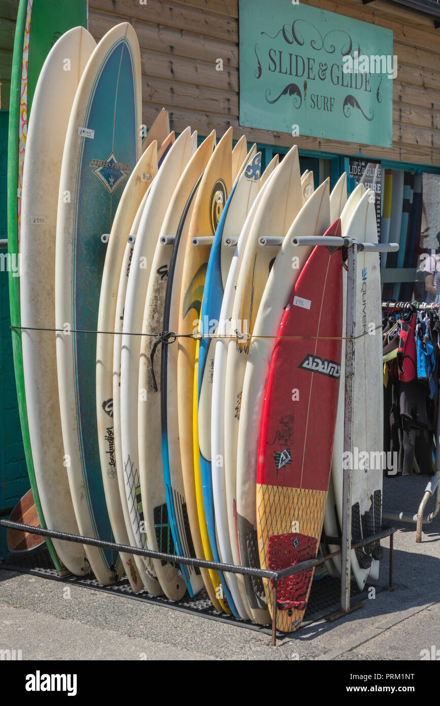Reflecting the world of surfing, surfboards, and surfing activities / lifestyle at Newquay