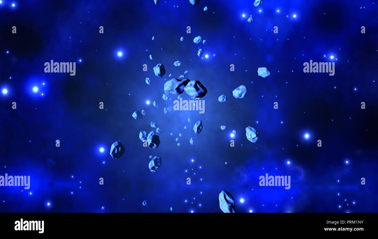 3D Illustration of Asteroids floating in space Stock Photo - Alamy