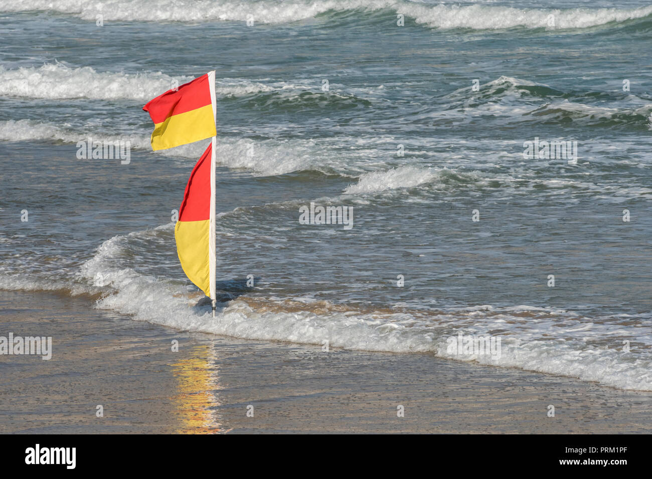 Bathing Flags only swim between two Yellow and Orange flags. Seaside