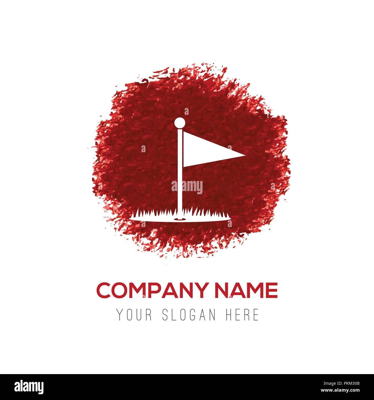 Golf Flag Icon Red WaterColor Circle Splash Stock Vector Image & Art