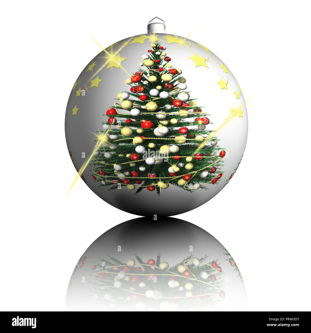 3D illustration. Christmas. Christmas decoration with white background. Stock Photo