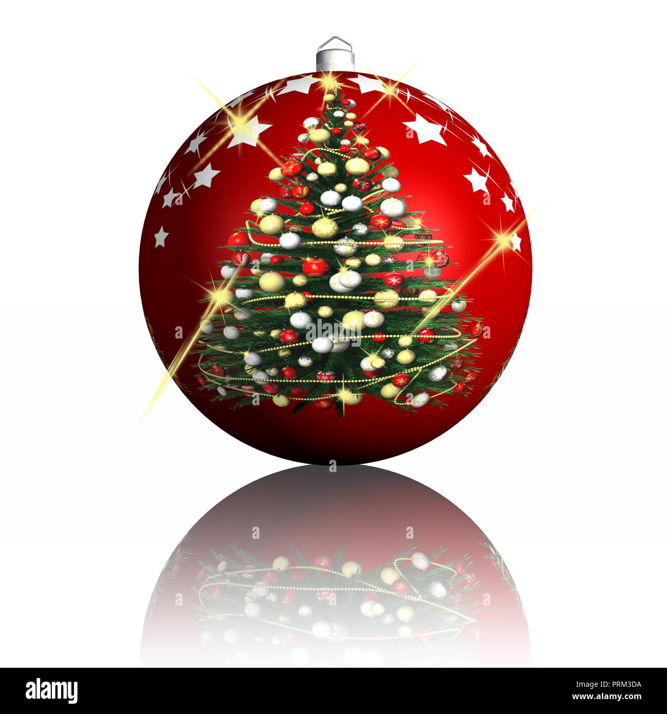 3D illustration. Christmas. Christmas decoration with white background. Stock Photo