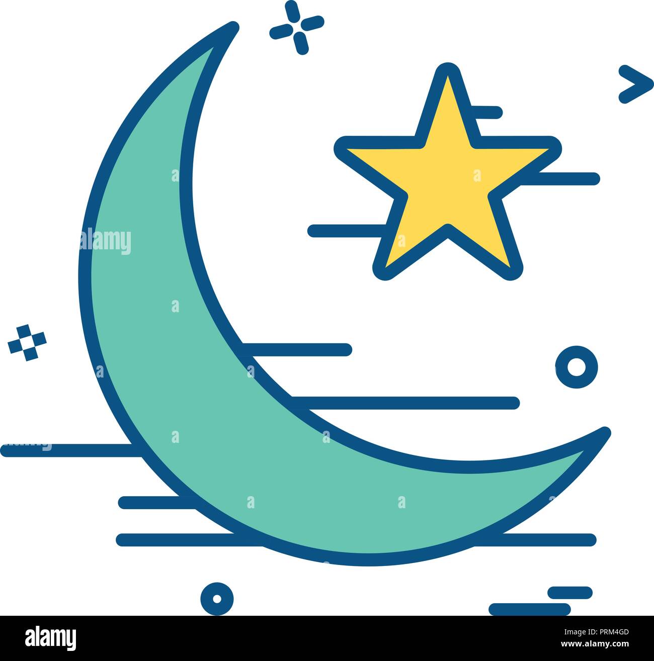 Star And Moon Icon Design Vector Stock Vector Image Art Alamy