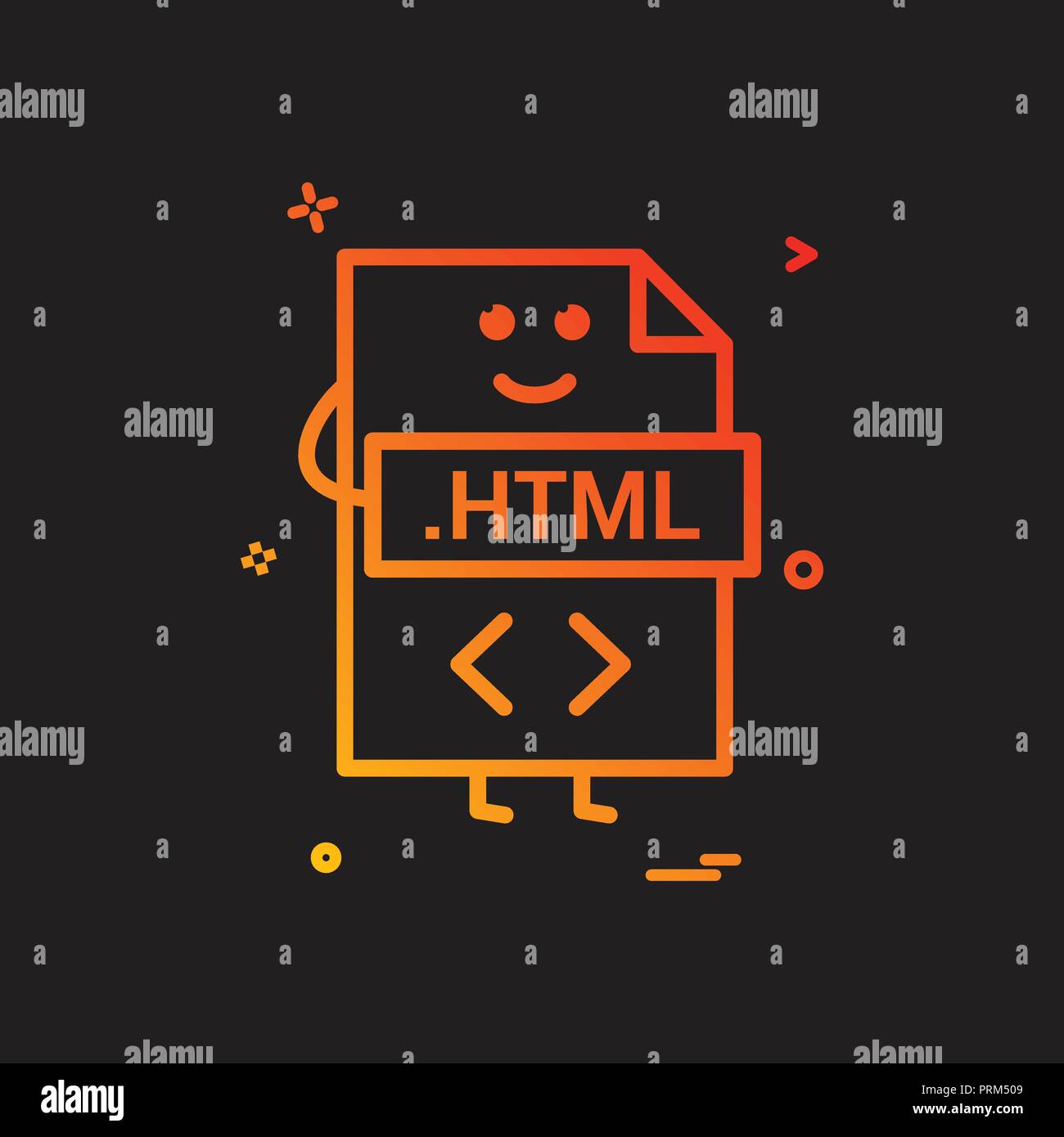 Computer html file format type icon vector design Stock Vector Image ...