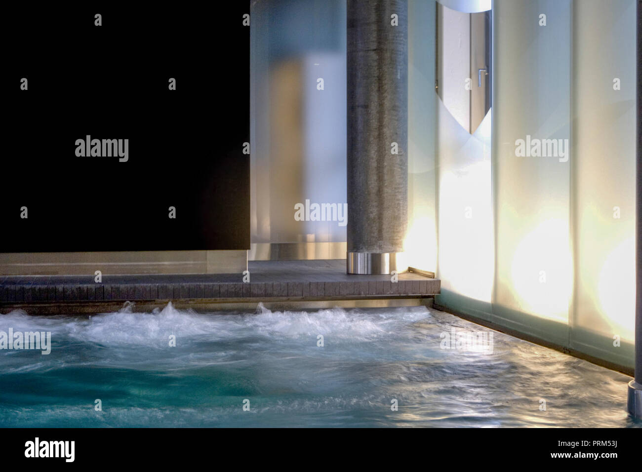 Indoor SPA, Whirlpool hot tub and swimming pool close up Stock Photo