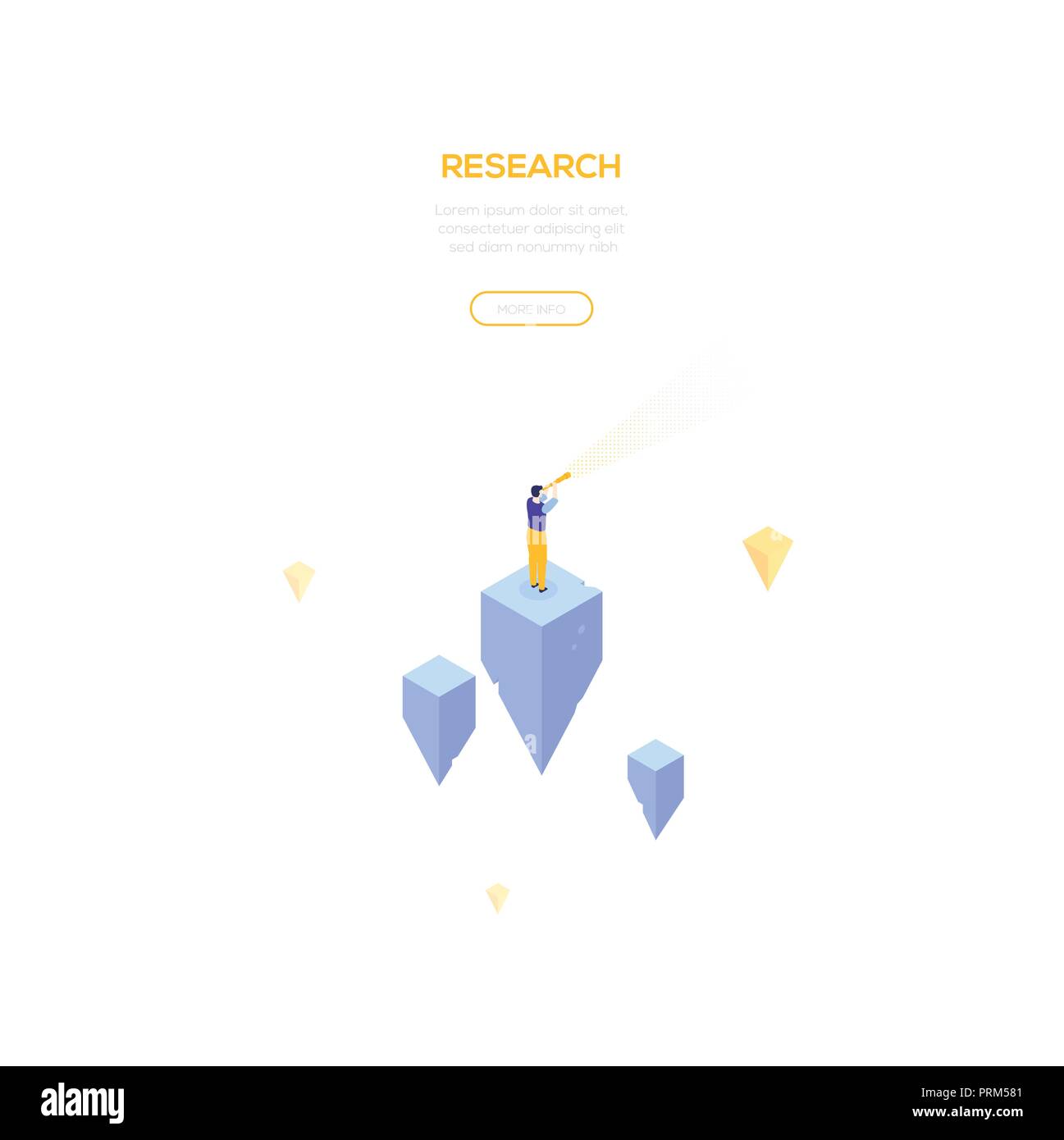 Research concept - modern isometric vector web banner Stock Vector