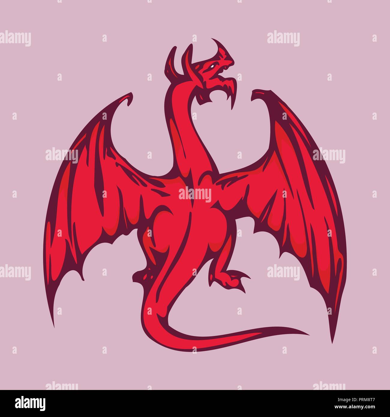 Red Dragon illustration design Stock Vector