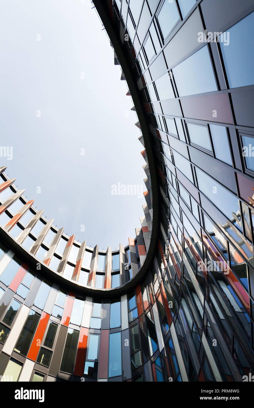 Brise soleil sun breakers on modern office building facade, global ...