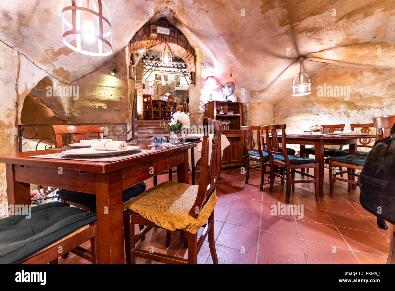 Restaurant Da Divo. Siena, Italy Stock Photo