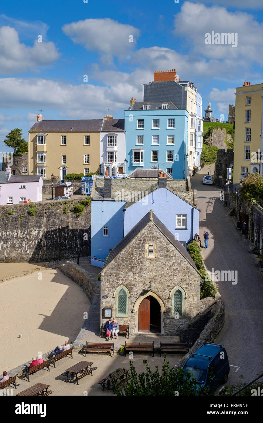 Tenby harbour Pembrokeshire at low tide Stock Photo