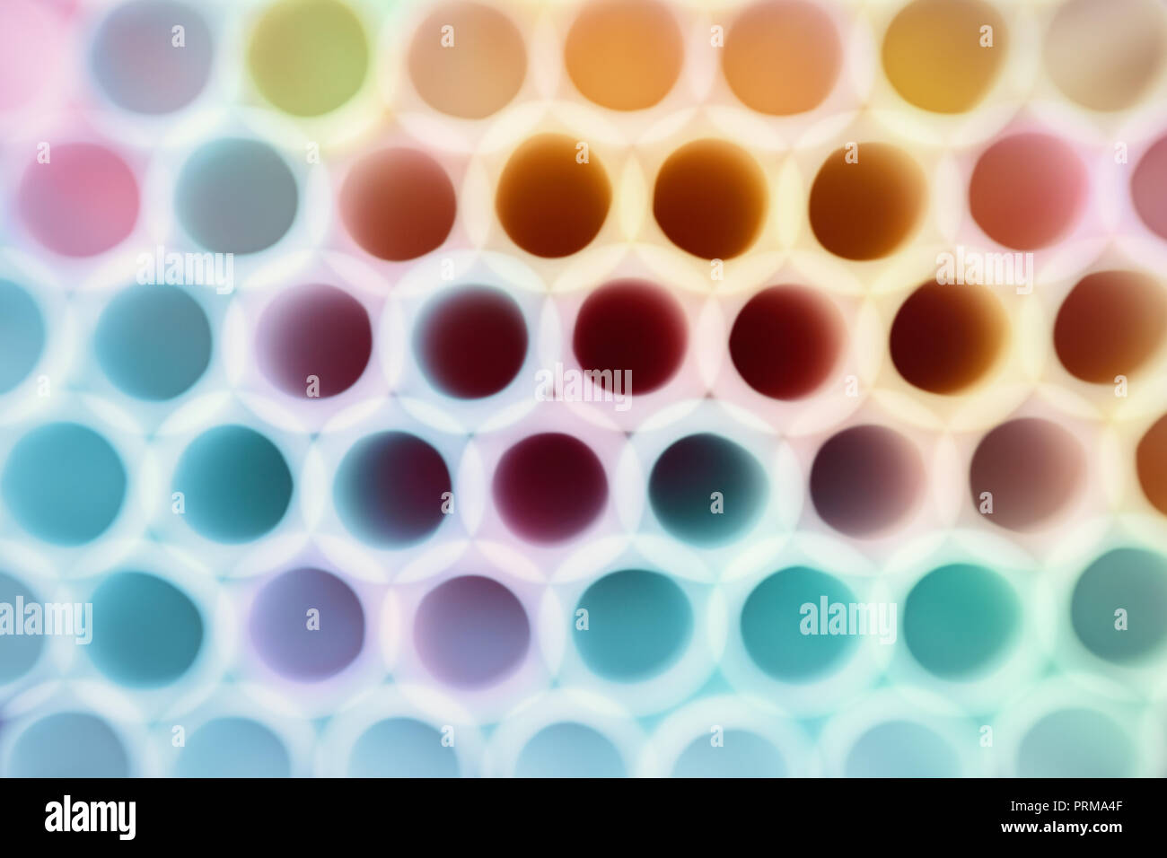 Abstract blurred background made of drinking straws. Stock Photo
