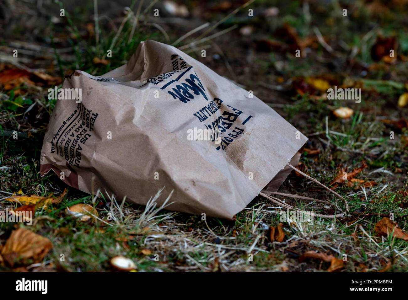 Northampton. U.K.3rd October 2018, Food and drink waste thrown on the