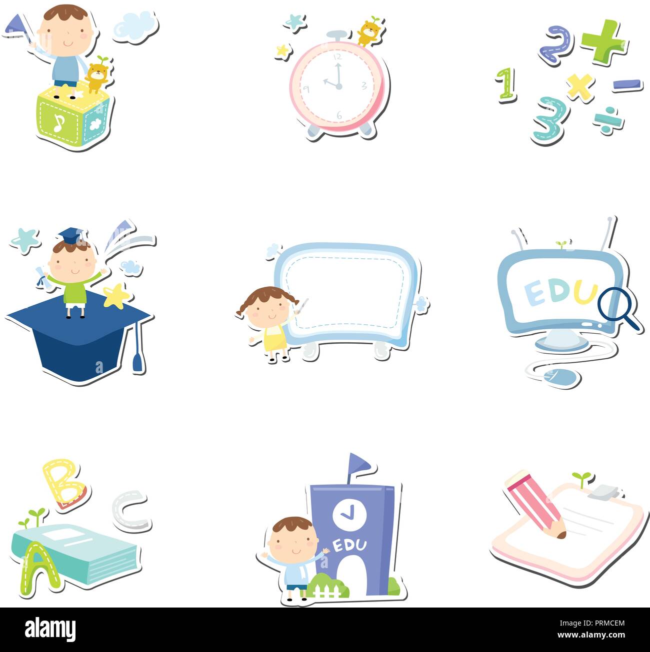 back to school vector illustration set. education set Stock Vector ...