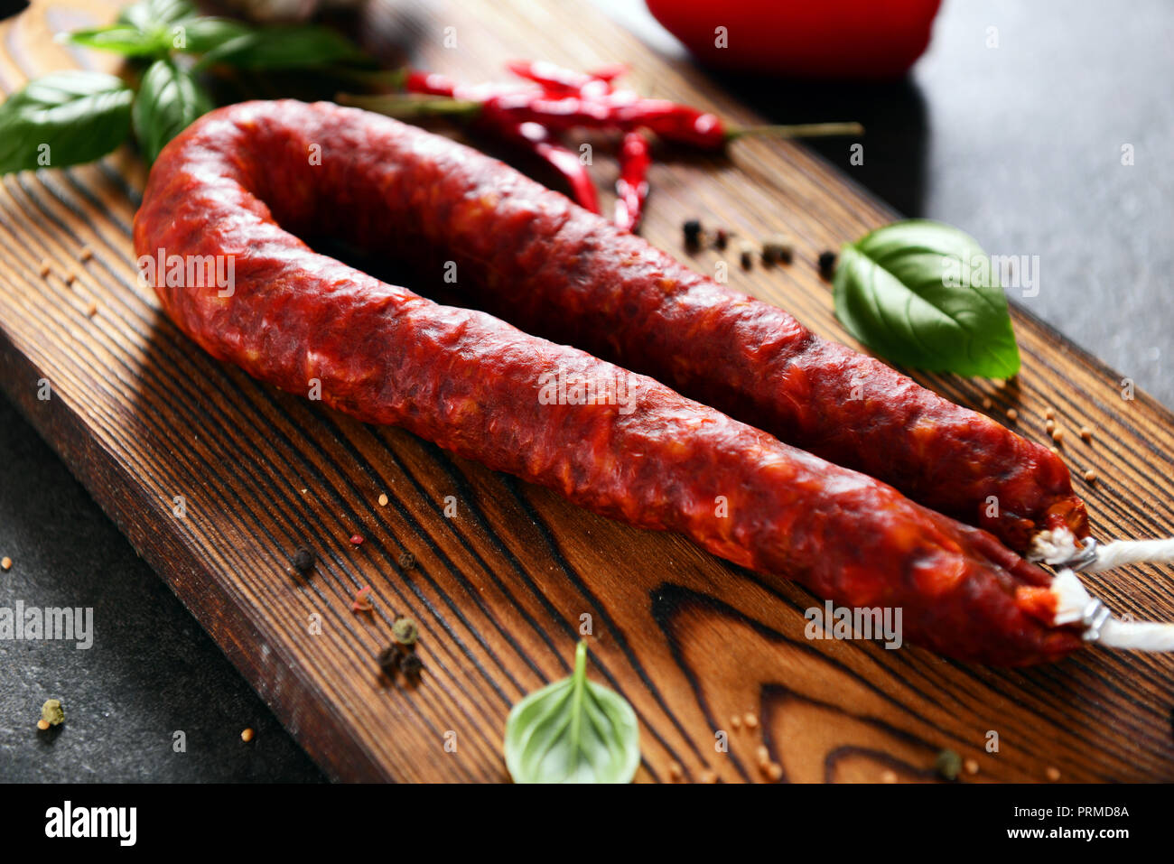 Traditional spanish sausage - chorizo Stock Photo