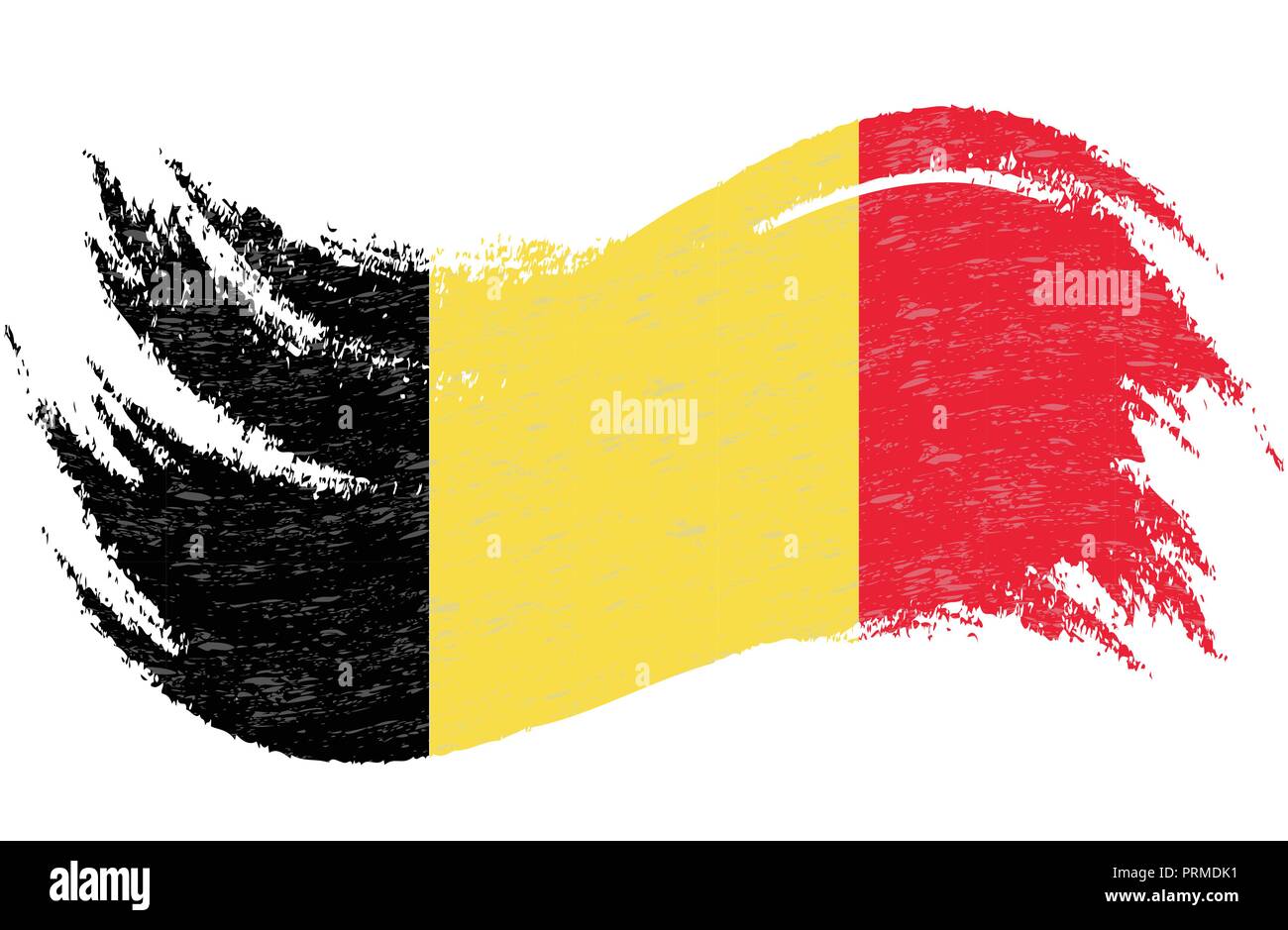 National Flag Of Belgium, Designed Using Brush Strokes,Isolated On A ...