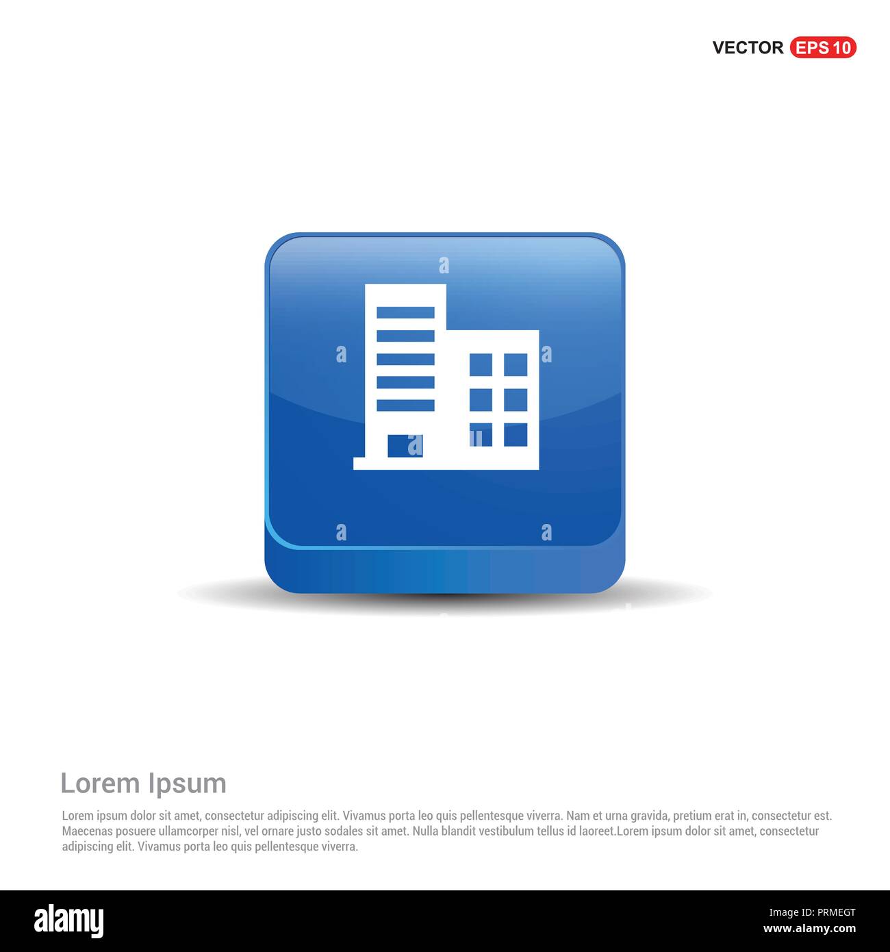 School Building Icon - 3d Blue Button Stock Vector Image & Art - Alamy