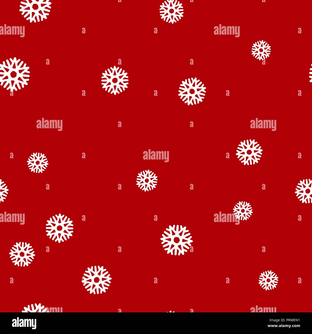 White snowflakes seamless pattern. Red background. Vector illustration ...
