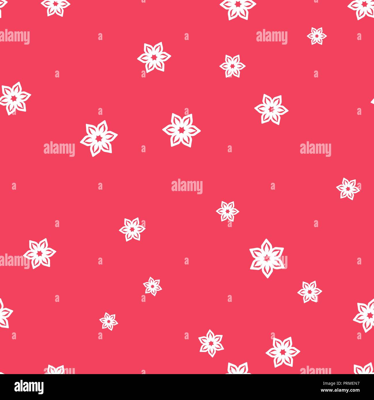 White snowflakes seamless pattern. Pink background. Vector illustration ...