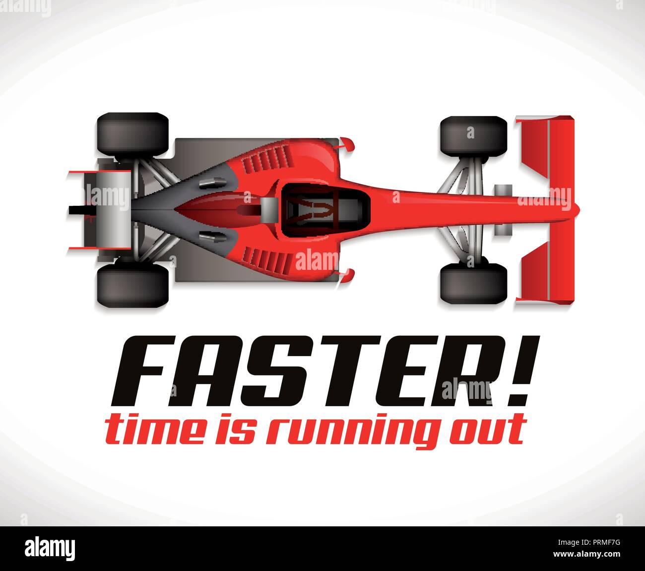 F1 - Formula one competition - racing car as running time concept Stock Vector