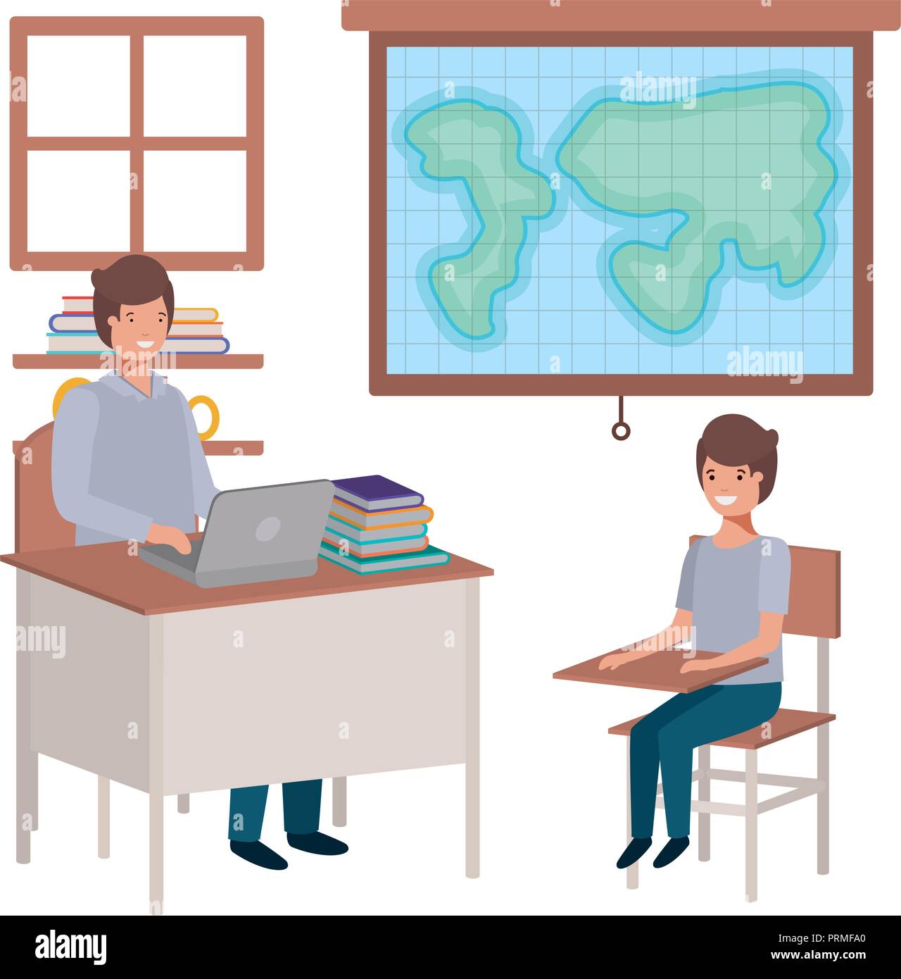 teacher in the geography class with students Stock Vector Image & Art