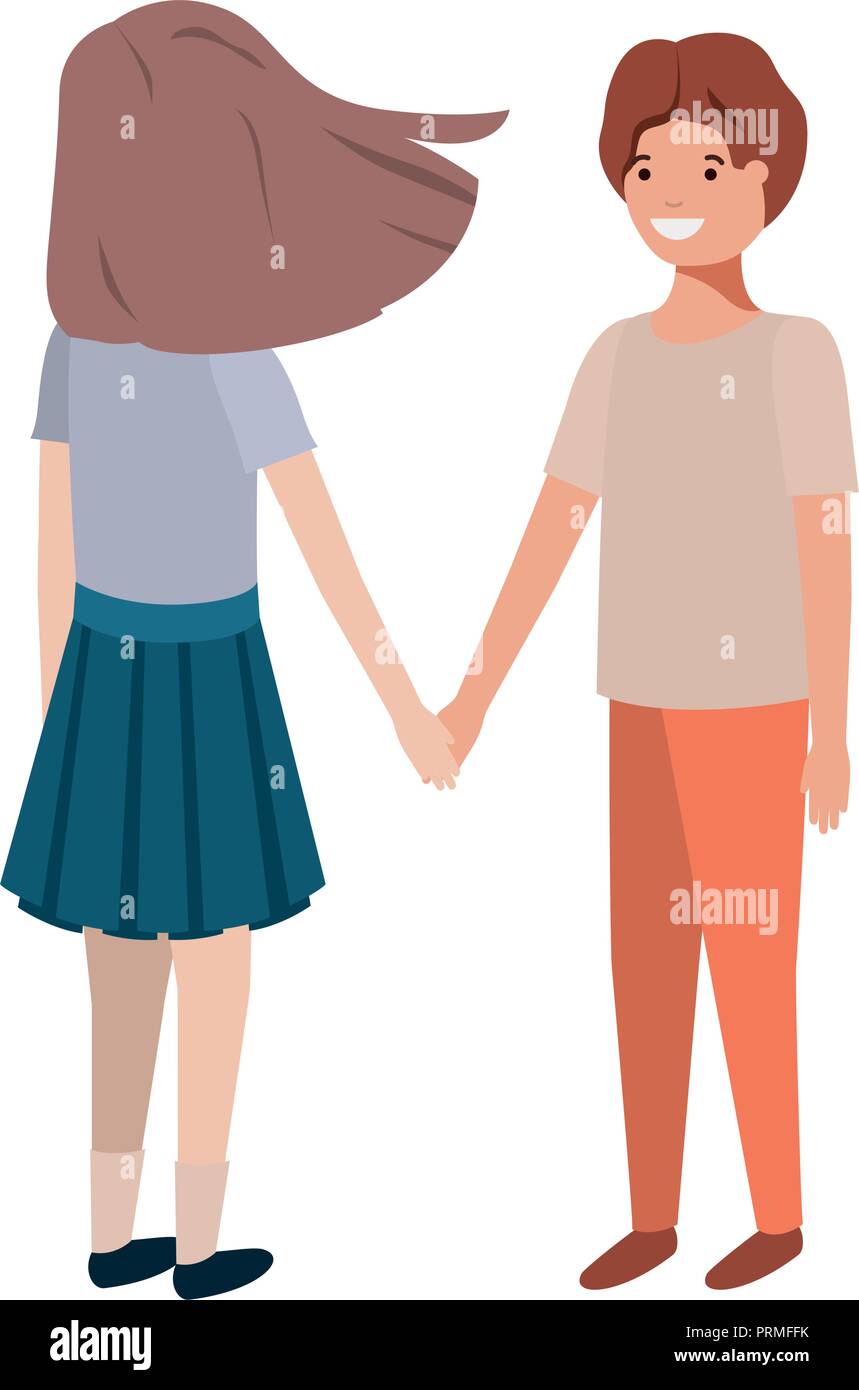 friendly teenagers couple characters Stock Vector Image & Art - Alamy
