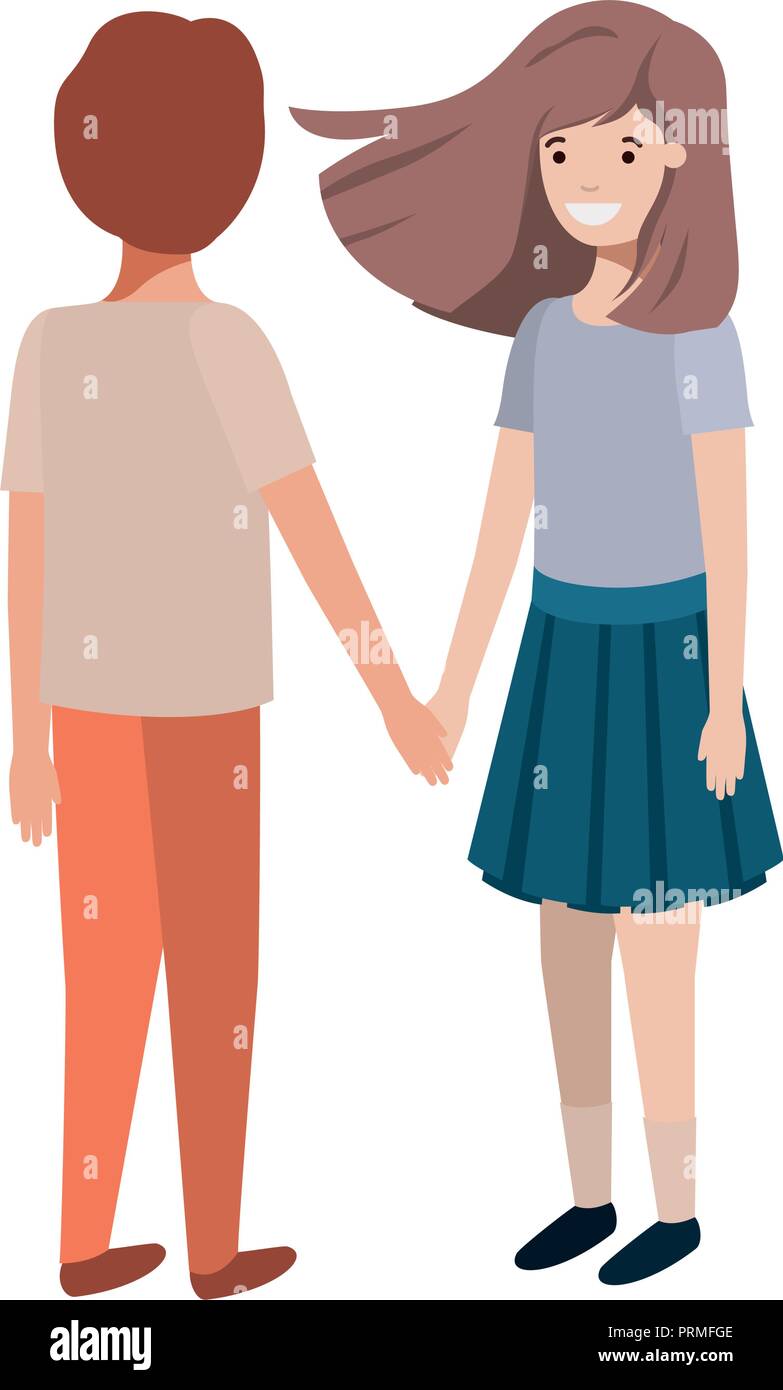 friendly teenagers couple characters Stock Vector Image & Art - Alamy