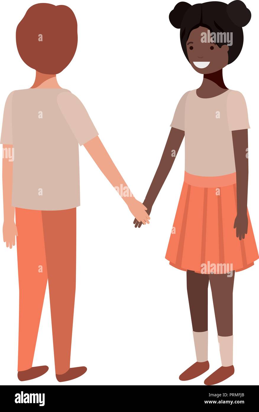 friendly teenagers ethnicity couple characters Stock Vector Image & Art ...