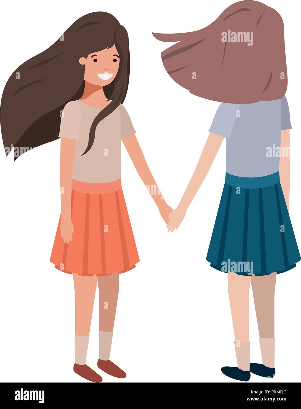 friendly teenagers girls characters Stock Vector Image & Art - Alamy