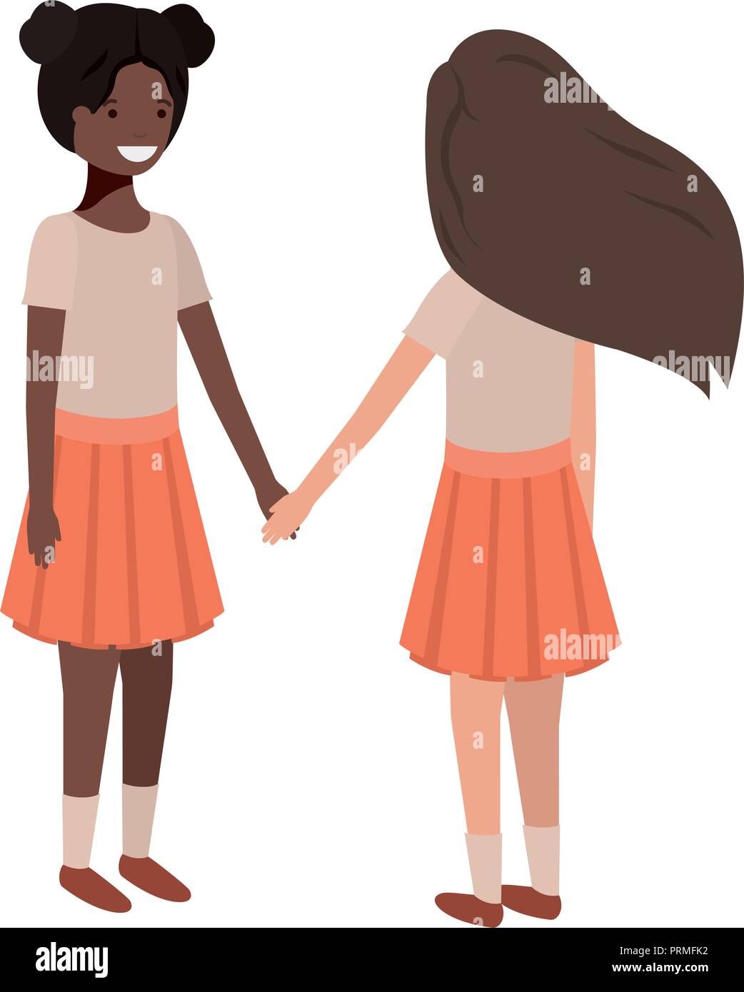friendly teenagers ethnicity girls characters Stock Vector Image & Art ...
