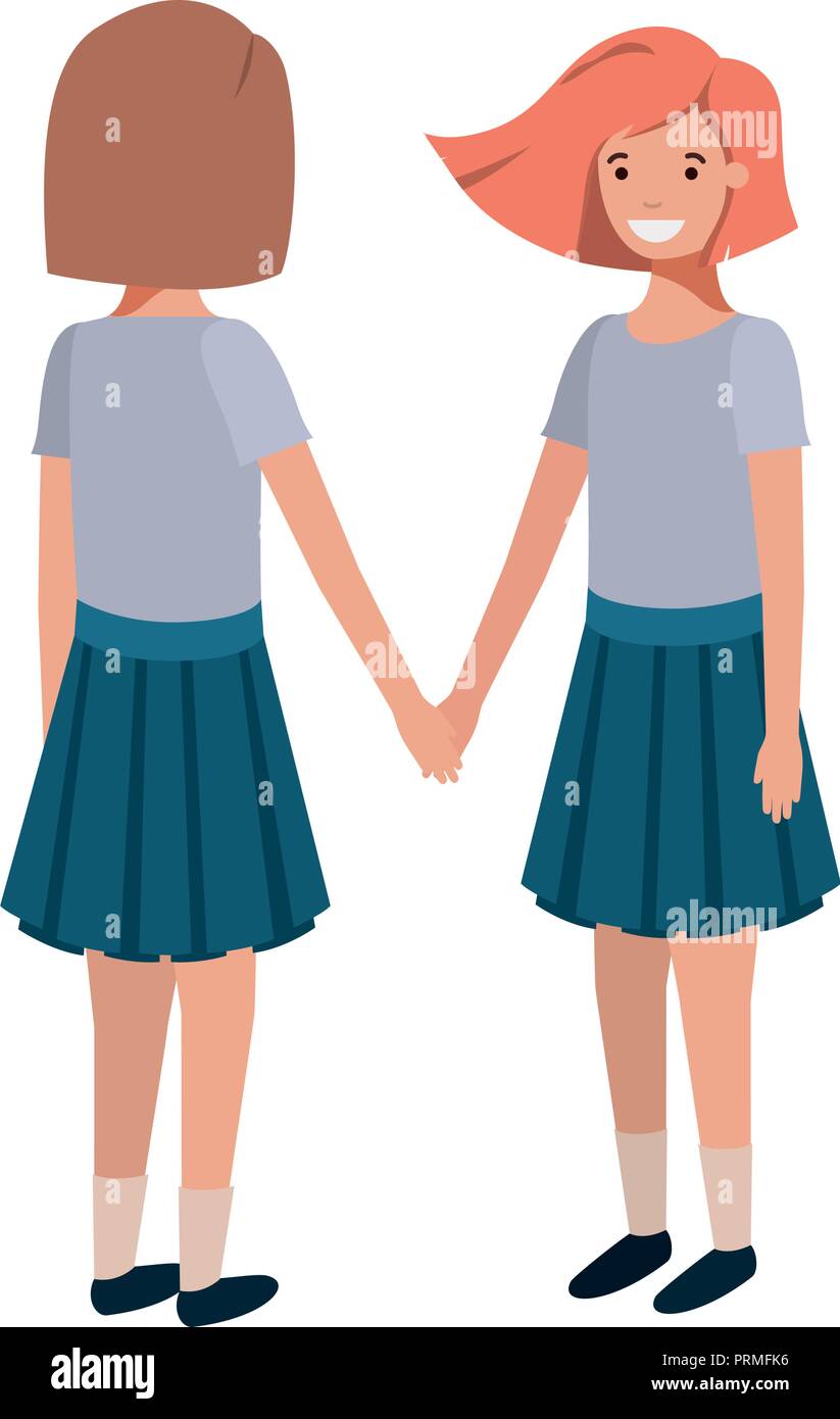 friendly teenagers girls characters Stock Vector Image & Art - Alamy