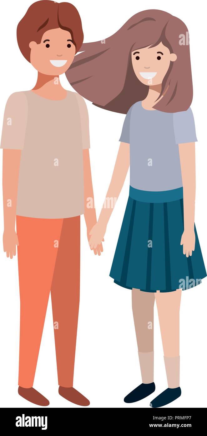 friendly teenagers couple characters Stock Vector Image & Art - Alamy