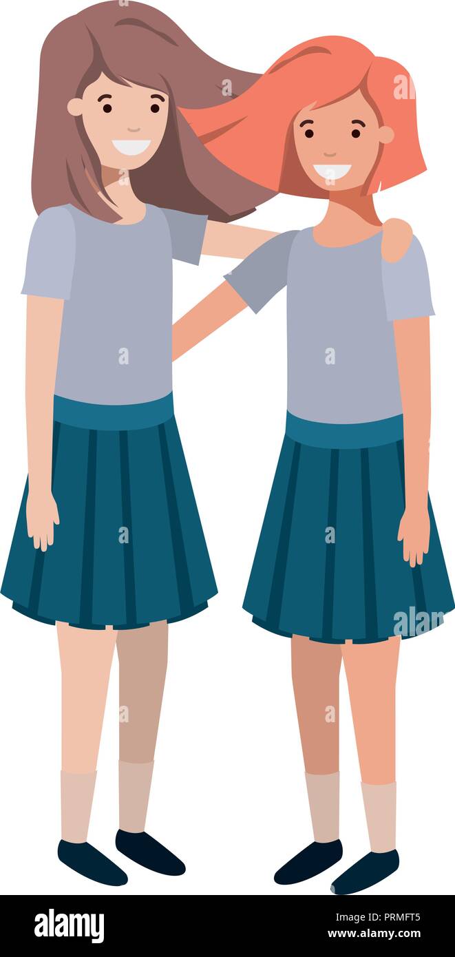 friendly teenagers girls characters Stock Vector Image & Art - Alamy
