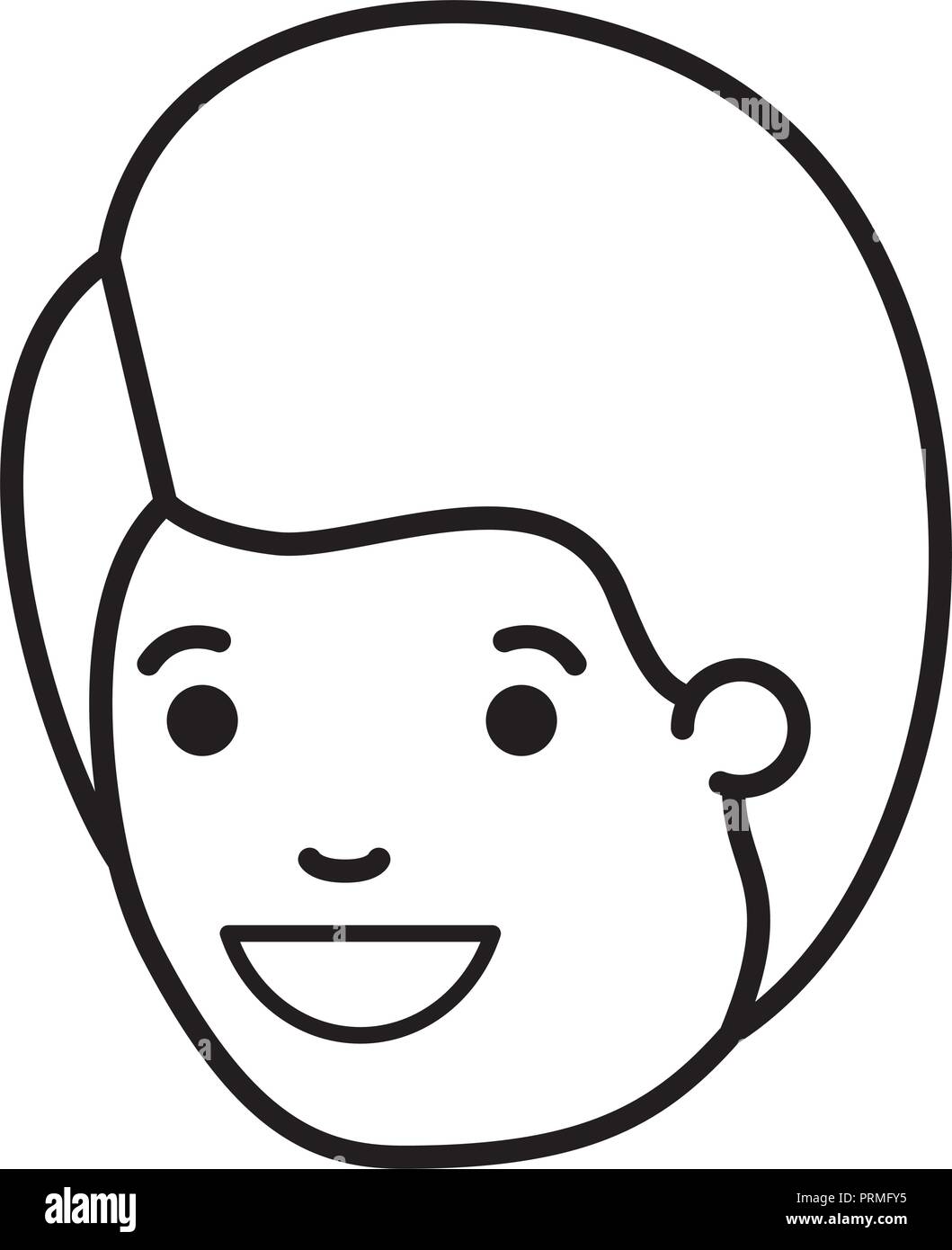 teenager boy head avatar character Stock Vector