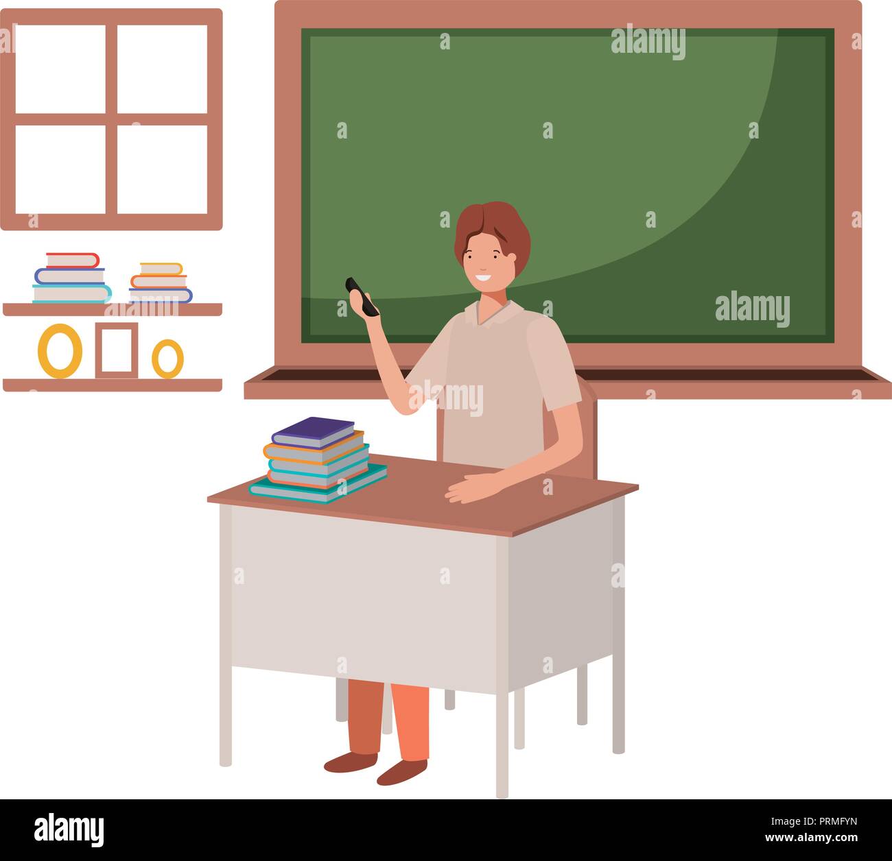 teacher in the classroom Stock Vector Image & Art - Alamy