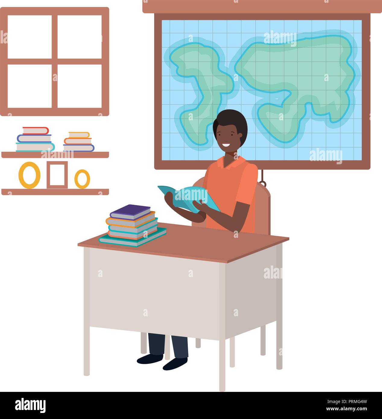 teacher black in the geography class Stock Vector Image & Art - Alamy