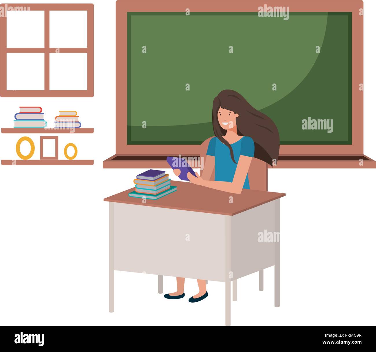 female teacher in the classroom Stock Vector Image & Art - Alamy