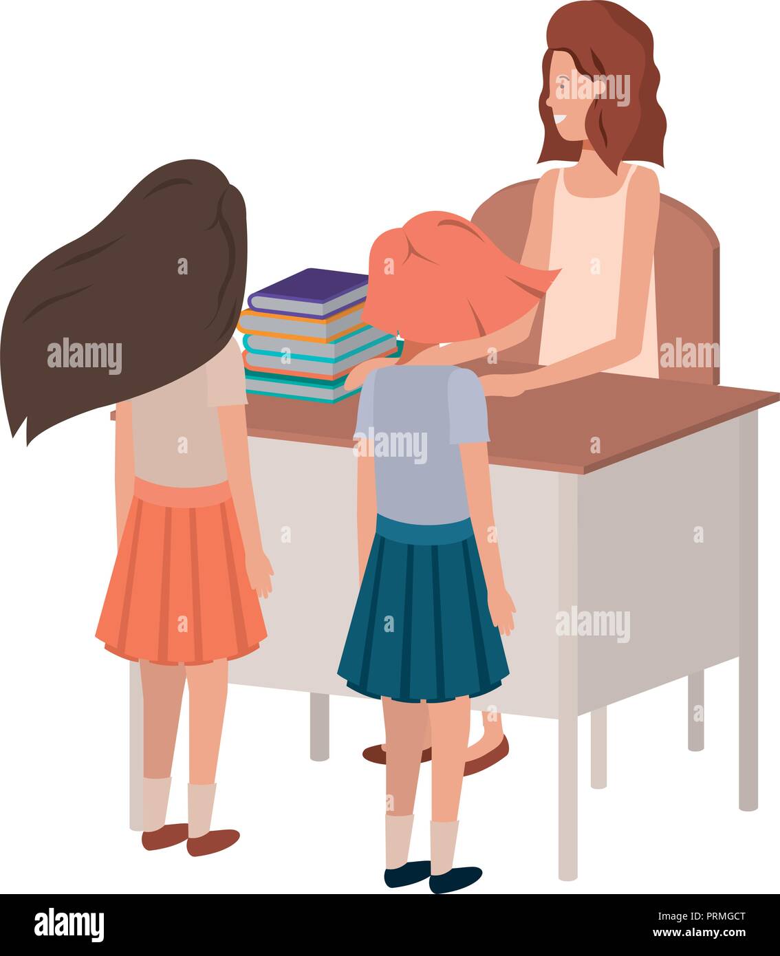 female teacher in the classroom with students Stock Vector Image & Art ...