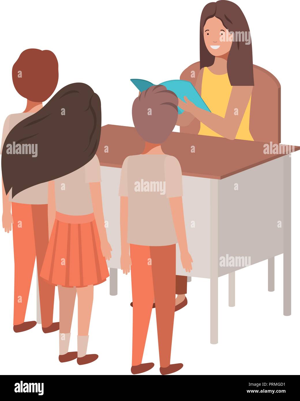 female teacher in the classroom with students Stock Vector Image & Art ...
